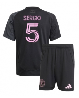 Billige Fotballdrakt Inter Miami Sergio Busquets #5 Replika Bortedraktsett Barn 2025-26 Kortermet (med bukser)